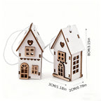 6pcs Wooden Brown & White 3D Hanging House Ornaments with Windows - Festive Christmas Tree Decorations, Perfect for Wedding, Valentine'S Day, Thanksgiving House Of Avana