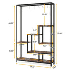 70.9 Wooden Corner Bookshelf Inch Tall 5-tier Wooden Plant Stand with Hanging Hooks - Large Indoor Plant... - House Of Avana [[SKU:HOA-BOK-003]]