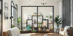 70.9 Wooden Corner Bookshelf Inch Tall 5-tier Wooden Plant Stand with Hanging Hooks - Large Indoor Plant... - House Of Avana [[SKU:HOA-BOK-003]]