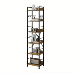 Brown 6-tier Bookshelf with Hooks - House Of Avana [[SKU:HOA-BOK-024]]