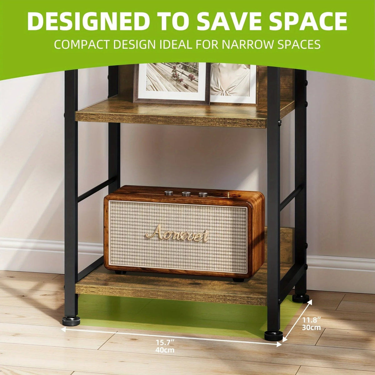 Brown 6-tier Bookshelf with Hooks - House Of Avana [[SKU:HOA-BOK-024]]
