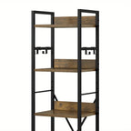 Brown 6-tier Bookshelf with Hooks - House Of Avana
