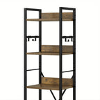 Brown 6-tier Bookshelf with Hooks - House Of Avana [[SKU:HOA-BOK-024]]