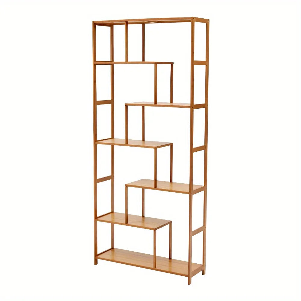 7-tier S-shaped Wood Bookcase - House Of Avana [[SKU:HOA-BOK-020]]