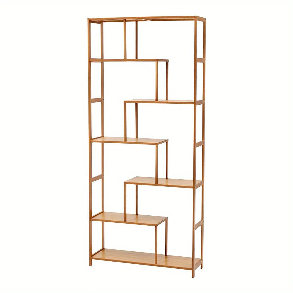 7-tier S-shaped Wood Bookcase - House Of Avana [[SKU:HOA-BOK-020]]