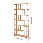 7-tier S-shaped Wood Bookcase - House Of Avana [[SKU:HOA-BOK-020]]