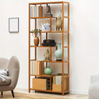 7-tier S-shaped Wood Bookcase - House Of Avana [[SKU:HOA-BOK-020]]