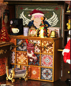 [Christmas Wooden House] QIAOLEXING Mini DIY Christmas Wooden House Kit | Handcrafted Model with Festive Furniture, Ideal for Collectible Home & Desktop Decor - Perfect Gift for Christmas, Thanksgiving & Birthdays, Christmas House Of Avana [[SKU:HOA-XMS-041]]
