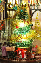 [Christmas Wooden House] QIAOLEXING Mini DIY Christmas Wooden House Kit | Handcrafted Model with Festive Furniture, Ideal for Collectible Home & Desktop Decor - Perfect Gift for Christmas, Thanksgiving & Birthdays, Christmas House Of Avana [[SKU:HOA-XMS-041]]