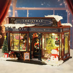 [Christmas Wooden House] QIAOLEXING Mini DIY Christmas Wooden House Kit | Handcrafted Model with Festive Furniture, Ideal for Collectible Home & Desktop Decor - Perfect Gift for Christmas, Thanksgiving & Birthdays, Christmas House Of Avana [[SKU:HOA-XMS-041]]