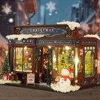[Christmas Wooden House] QIAOLEXING Mini DIY Christmas Wooden House Kit | Handcrafted Model with Festive Furniture, Ideal for Collectible Home & Desktop Decor - Perfect Gift for Christmas, Thanksgiving & Birthdays, Christmas House Of Avana [[SKU:HOA-XMS-041]]