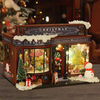 [Christmas Wooden House] QIAOLEXING Mini DIY Christmas Wooden House Kit | Handcrafted Model with Festive Furniture, Ideal for Collectible Home & Desktop Decor - Perfect Gift for Christmas, Thanksgiving & Birthdays, Christmas House Of Avana [[SKU:HOA-XMS-041]]