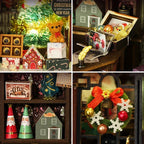 [Christmas Wooden House] QIAOLEXING Mini DIY Christmas Wooden House Kit | Handcrafted Model with Festive Furniture, Ideal for Collectible Home & Desktop Decor - Perfect Gift for Christmas, Thanksgiving & Birthdays, Christmas House Of Avana [[SKU:HOA-XMS-041]]