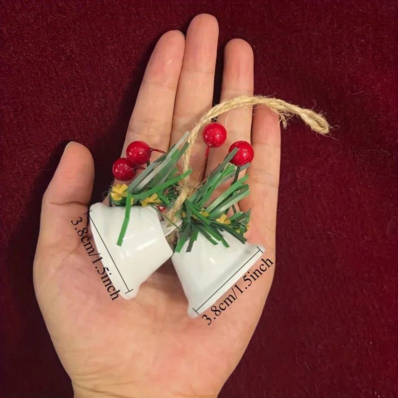 8 Sets Vintage Metal Christmas Bell Flower Ornaments – Versatile Hanging Decor with Red and Golden Accents, Durable Metal Christmas Tree Decorations, Suitable for Holiday Parties, Home and Garden, Christmas Decorations, Chr House Of Avana [[SKU:HOA-XMS-052]]