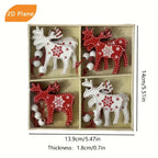 A box contains 12 wooden festive hanging decorations, Small cartoon shaped daily decoration, Perfect for Christmas Decorations, Patterned Christmas Tree Ornaments, Great for Family Holiday Carnival Parties House Of Avana [[SKU:HOA-SCU-238]]