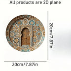 Wooden Moroccan Door Decor - Turquoise Arab Archway