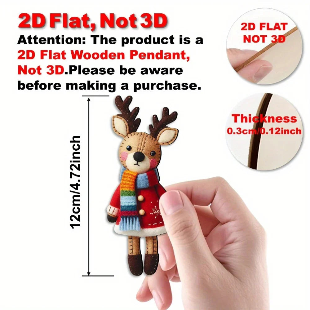 18pcs Colorful Christmas Reindeer Wooden Ornaments – Perfect for Christmas Tree, Home, Office, Classroom | Ideal as New Year Gifts, Back-to-School Presents, Versatile Gift-Box Hanging Decor, Holiday Decorations, Seasonal Or House Of Avana [[SKU:HOA-SCU-242]]