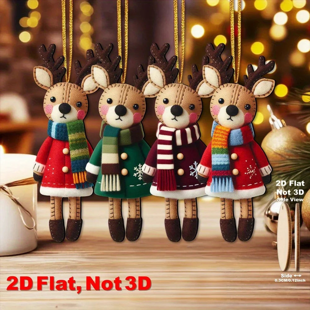 18pcs Colorful Christmas Reindeer Wooden Ornaments – Perfect for Christmas Tree, Home, Office, Classroom | Ideal as New Year Gifts, Back-to-School Presents, Versatile Gift-Box Hanging Decor, Holiday Decorations, Seasonal Or House Of Avana [[SKU:HOA-SCU-242]]