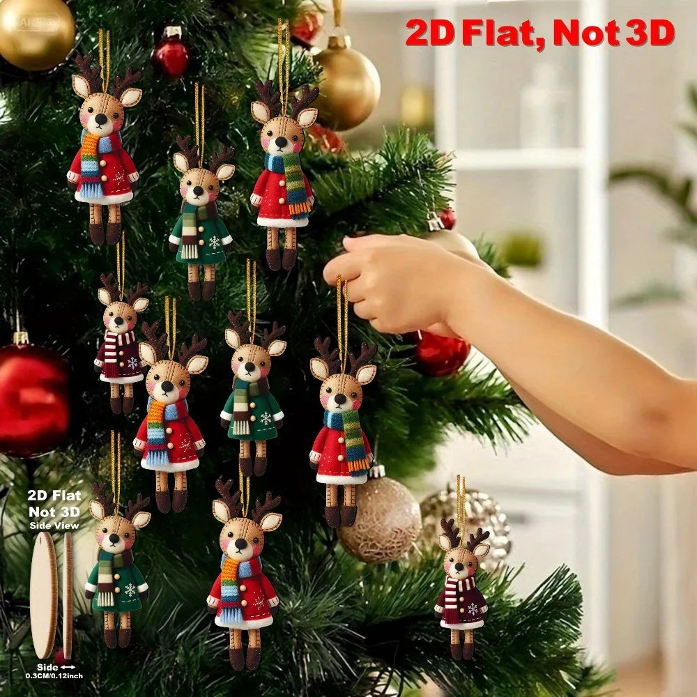 18pcs Colorful Christmas Reindeer Wooden Ornaments – Perfect for Christmas Tree, Home, Office, Classroom | Ideal as New Year Gifts, Back-to-School Presents, Versatile Gift-Box Hanging Decor, Holiday Decorations, Seasonal Or House Of Avana [[SKU:HOA-SCU-242]]