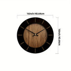 Wooden Silent Wall Clock with Vintage Design, texture detail - House Of Avana [[SKU:HOA-CLK-404]]