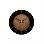 Wooden Silent Wall Clock with Vintage Design, alternate view - House Of Avana