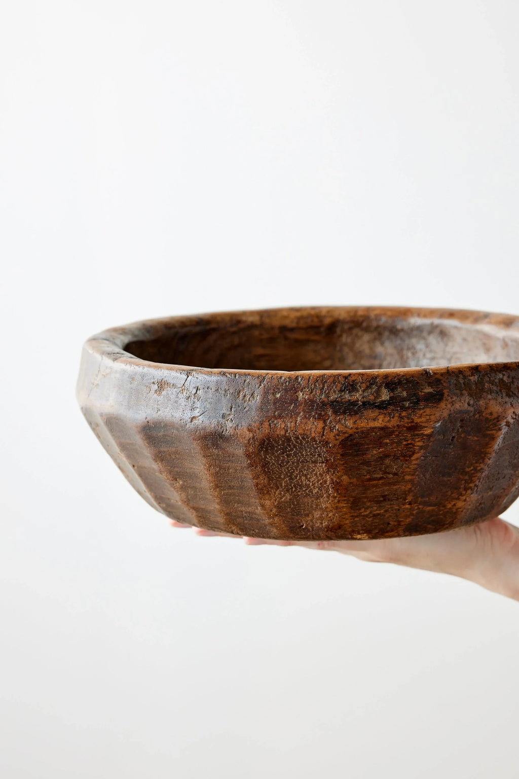 Vintage Iroko Wood Bowl Kanju Interiors