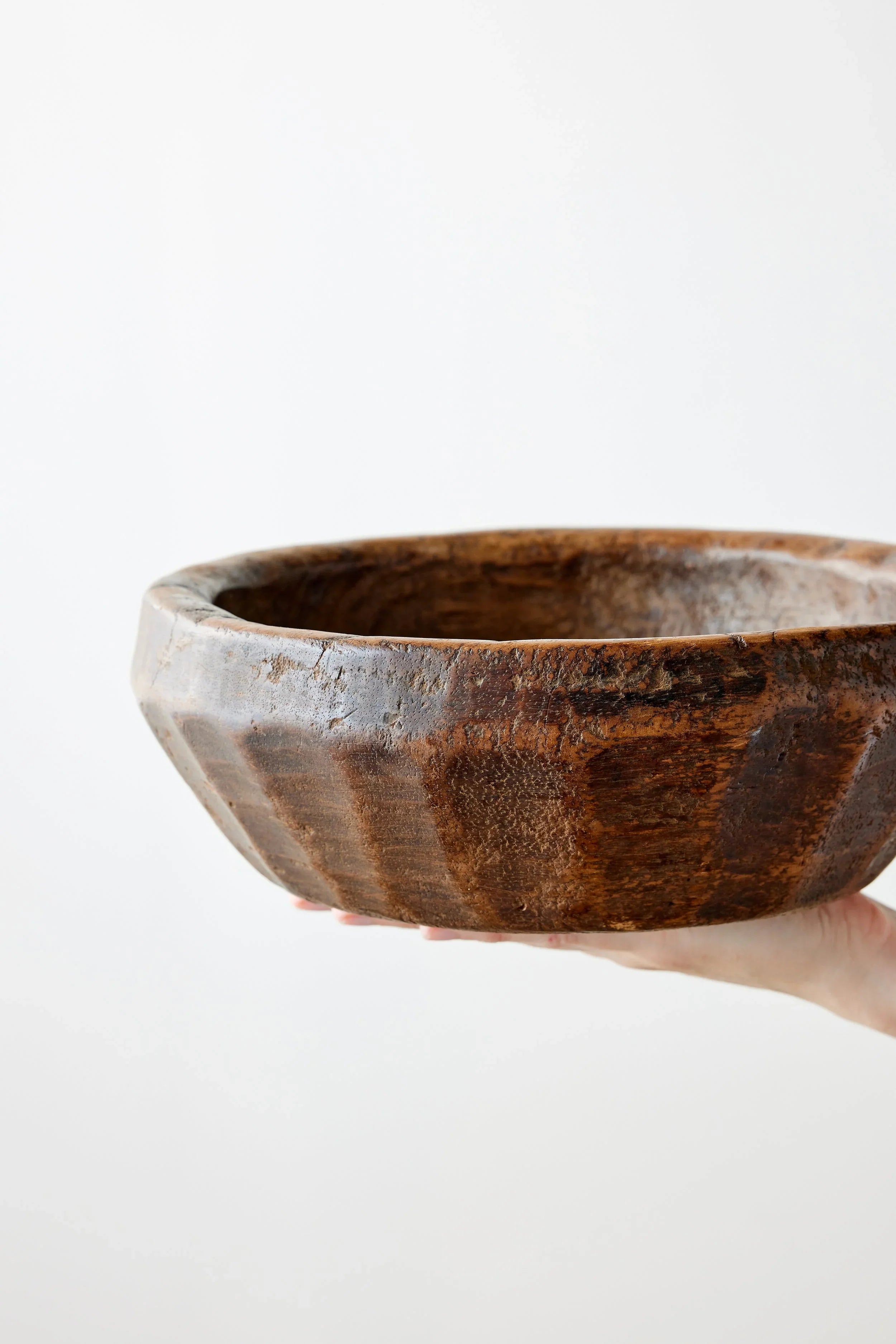 Vintage Iroko Wood Bowl Kanju Interiors