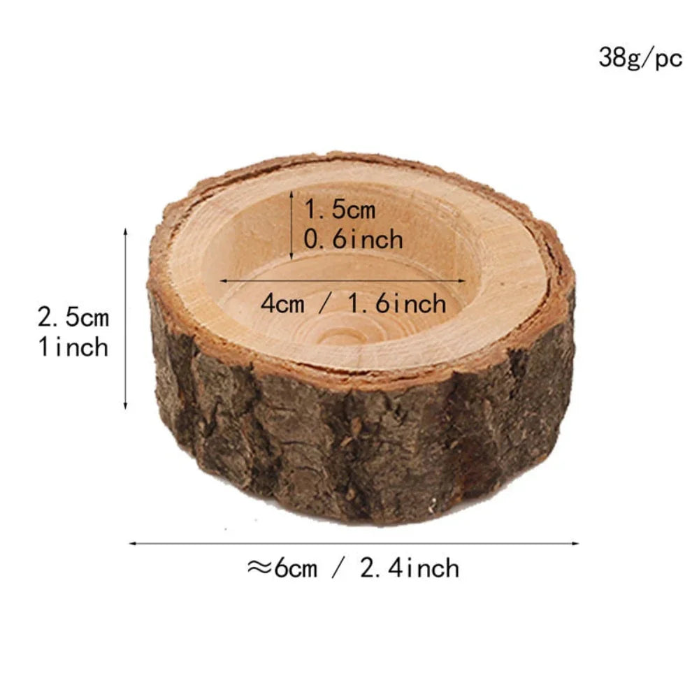 Rustic Wooden Candle and Succulent Plant Holder - House Of Avana