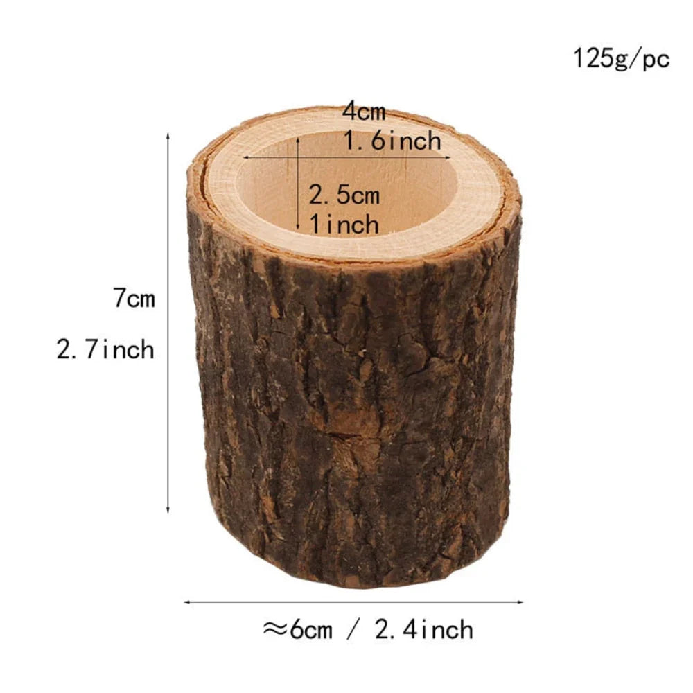 Rustic Wooden Candle and Succulent Plant Holder - House Of Avana
