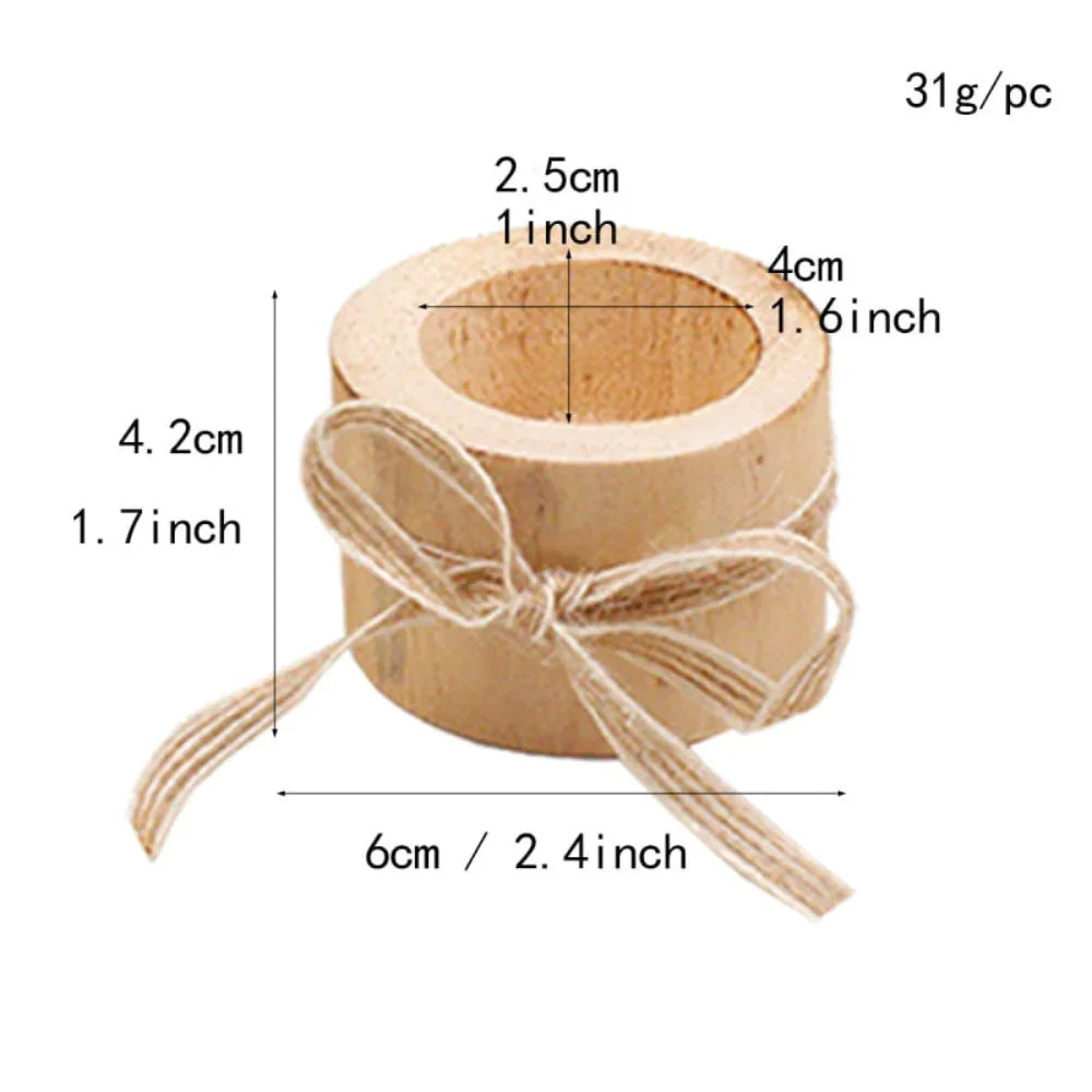 Rustic Wooden Candle and Succulent Plant Holder - House Of Avana