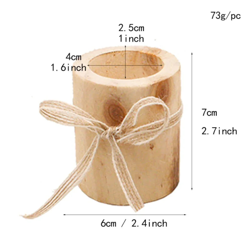 Rustic Wooden Candle and Succulent Plant Holder - House Of Avana