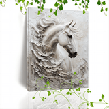White Horse Wooden Framed Canvas Painting House Of Avana
