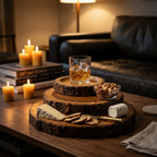 House of Avana Round Tree Mango Wood Platter Set of 3