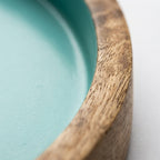 House of Avana Blue Round Mango Wood Platter