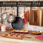 3pcs Acacia Wood Cutting Board Set Chopping Board with Handle for Charcuterie Cheese Board Meat Bread Chopping Blocks Vegetables Fruit Kitchen Dining Room Decorative Wooden Serving Board - House Of Avana