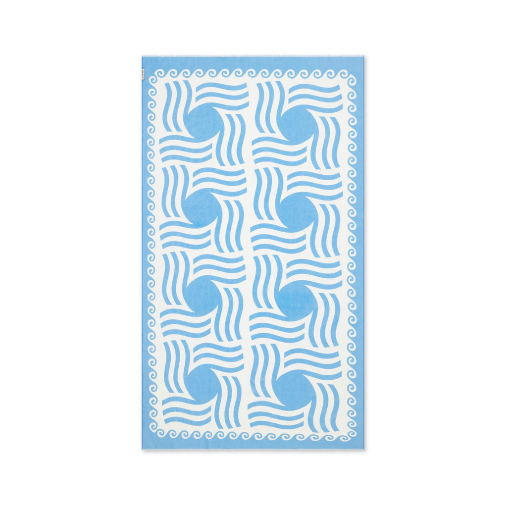 Mykonos Pareo - Aegean Blue Sun Pattern Ruby Mint