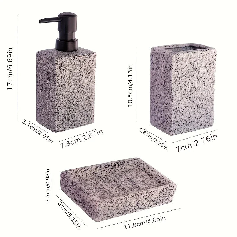 A S Set Featuring a Minimalist Nordic Design in Ceramic, Including a Stone-patterned Wash Cup Set,... - House Of Avana