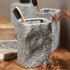 A S Set Featuring a Minimalist Nordic Design in Ceramic, Including a Stone-patterned Wash Cup Set,... - House Of Avana