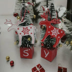 A box contains 12 wooden festive hanging decorations, Small cartoon shaped daily decoration, Perfect for Christmas Decorations, Patterned Christmas Tree Ornaments, Great for Family Holiday Carnival Parties House Of Avana