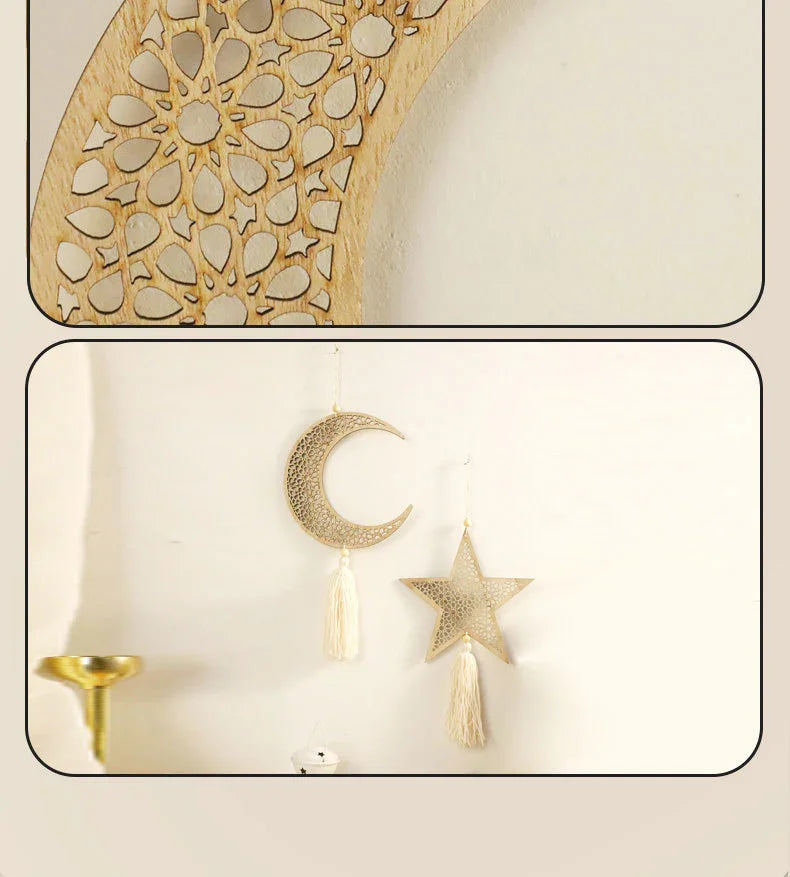 Minimalist Wooden Pendant - Natural Tassel Design