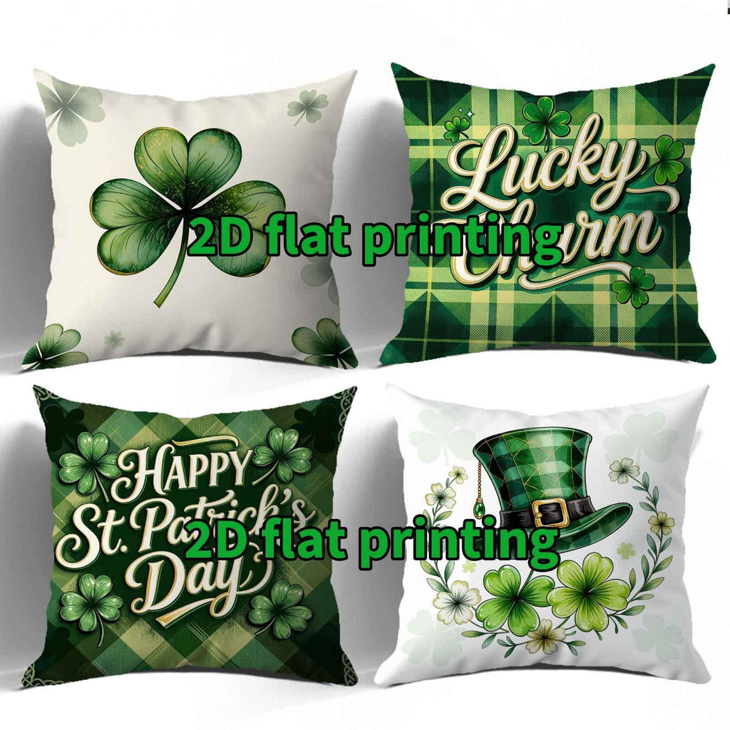 Pillow Covers - Festive Green White 4pcs