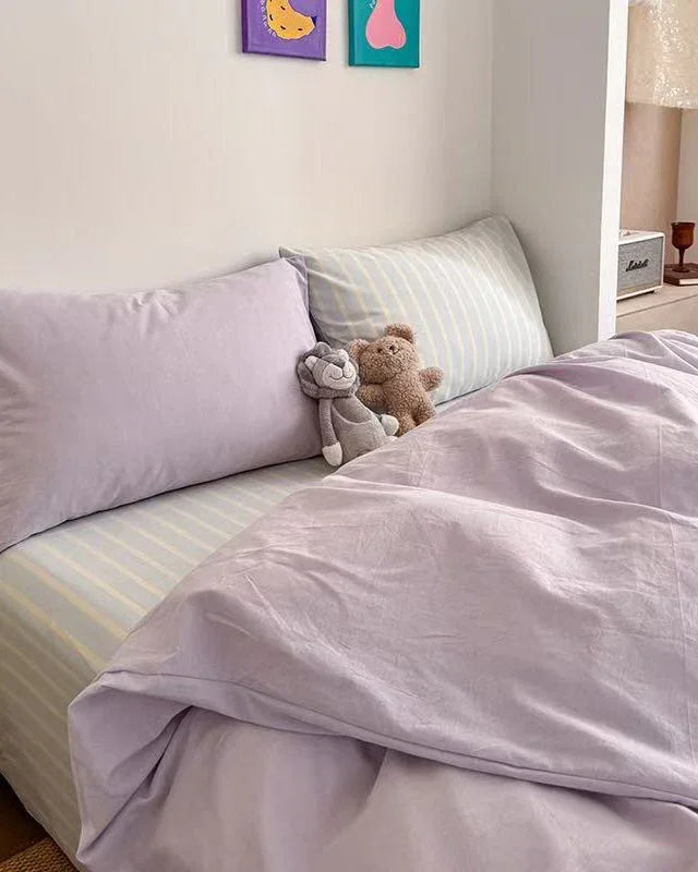 Chloe Pastel Candy Cotton Bedding Set / Mint Ever Lasting