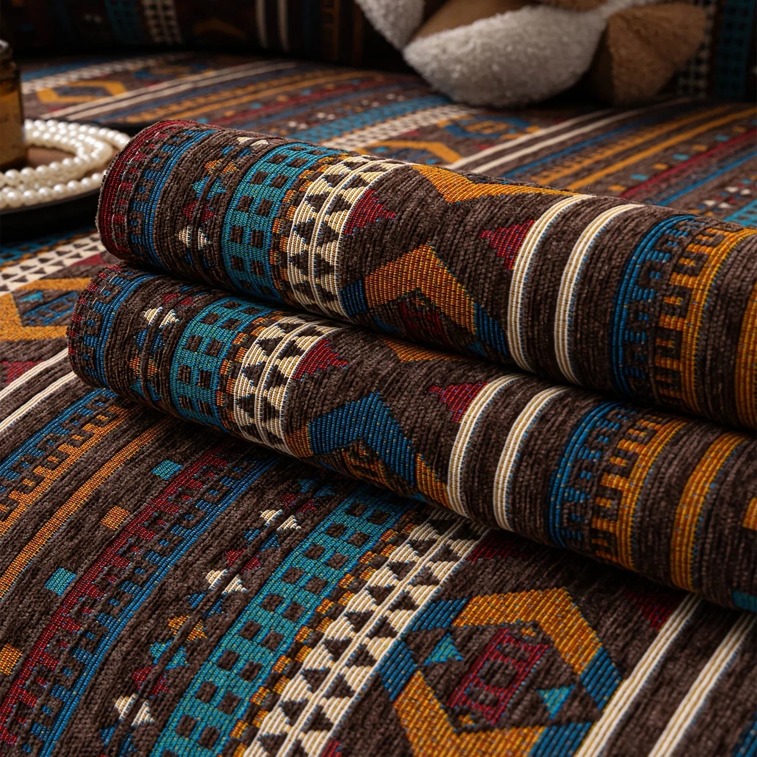 Sofa Cushion - Non-slip Chenille Geometric Multi-size