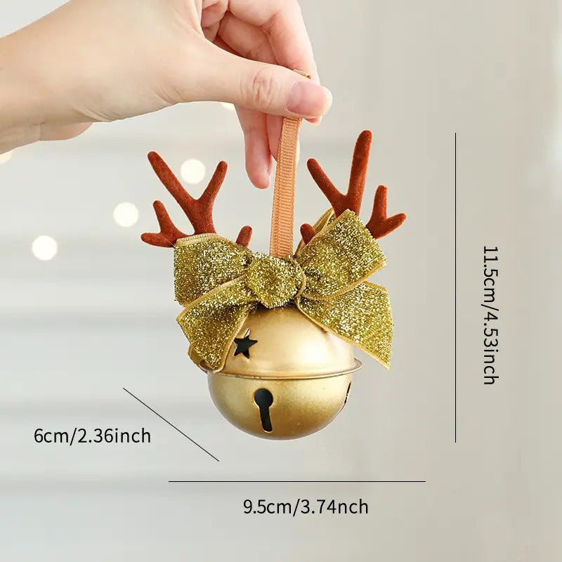 8 Sets Vintage Metal Christmas Bell Flower Ornaments – Versatile Hanging Decor with Red and Golden Accents, Durable Metal Christmas Tree Decorations, Suitable for Holiday Parties, Home and Garden, Christmas Decorations, Chr House Of Avana