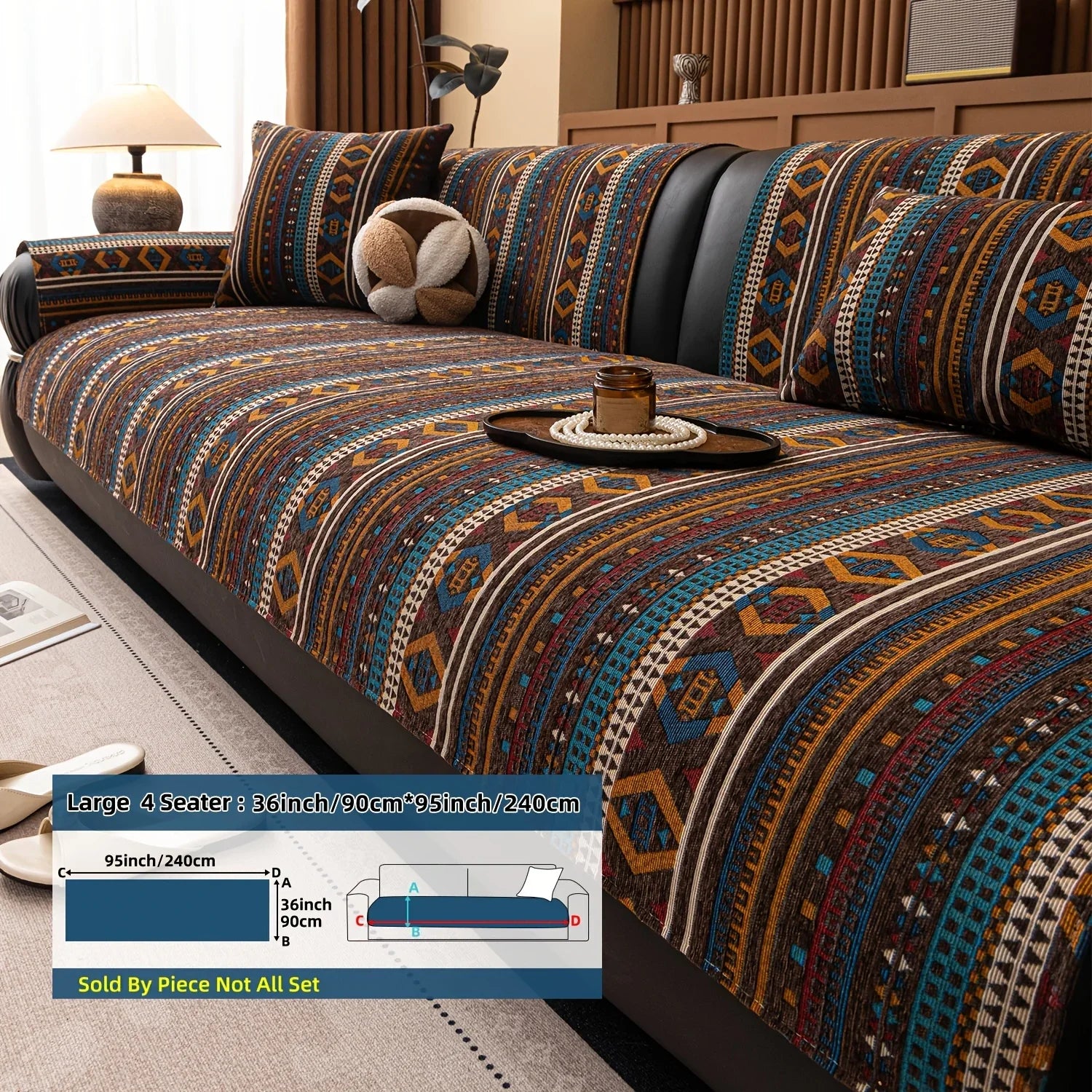 Sofa Cushion - Non-slip Chenille Geometric Multi-size