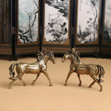 Miniature Majestic Bronze Stallion Pair Statue