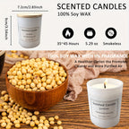 6 Bottles, Scented Candle, 150g (5.29oz) Smokeless Candle, 45 Hours Burning Time, Vanilla, Jasmine, Lavender, Home, White Glass Gift Box, Wedding, Birthday, Halloween, Thanksgiving, Christmas, Mom, Friend, Wife Sister Women H House Of Avana