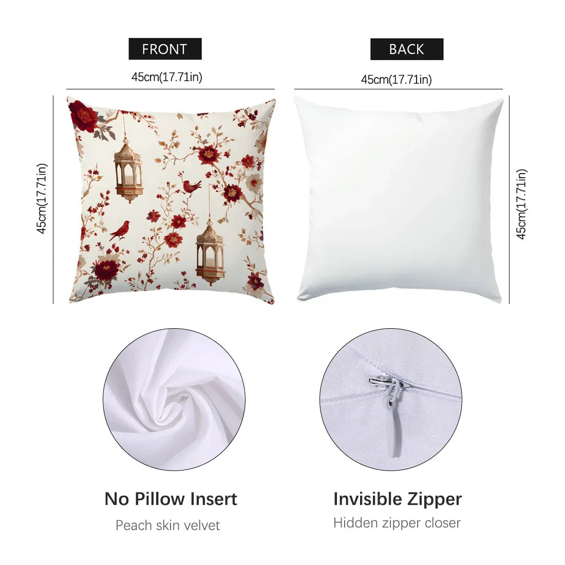 Pillowcases - Traditional Cotton Red 45cm