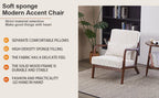Mid-Century Modern Accent Chair, Arm Chair Living Room Chairs with Pillow Upholstered Reading Chair with Solid Wood Frame & Living Room Bedroom Balcony (beige) Streamdale Furniture