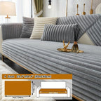 Luxurious Rabbit Fur Sofa Slipcover | Non-Slip Light Grey for dog use topspet